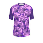 Feather Fan T-Shirt (Pink on Purple)