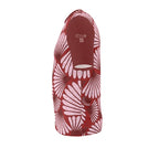 Feather Fan T-Shirt (Pink on Burgundy)