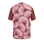 Feather Fan T-Shirt (Pink on Burgundy)
