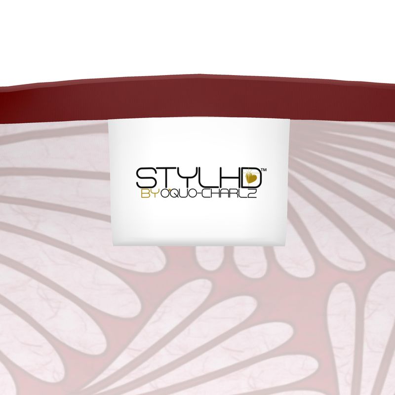 Feather Fan T-Shirt (Pink on Burgundy)