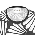 Feather Fan T-Shirt (White on Black)