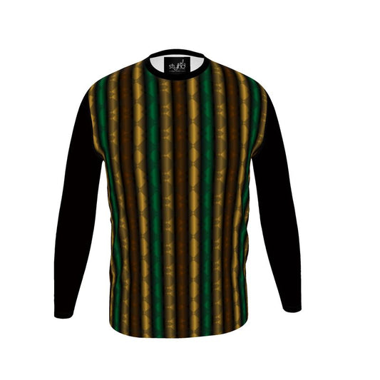 Bamboo-Pan-Africana Long-sleeve Slim Fit Mens T-Shirt